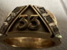 Scottish Rite 33rd Degree Yellow Gold Ring in 14K Yellow Gold. picture