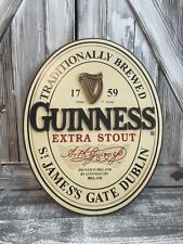 Dublin Guinness Extra Stout 3D Sign Oval Bar Pub Official Merch 18”x13 picture