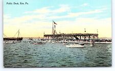 Postcard Public Dock Erie PA Pennsylvania Pier Boats Galley Ship picture