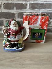 Fitz & Floyd 1993 Vintage Omnibus Christmas Santa Clause Candle Holder- In Box picture
