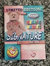 1999 Ty Platinum Membership Edition Collector Card Signature Bear Beanie Babies  picture
