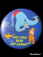 🔥Aladdin Genie “Did You Rub My Lamp” pin button Vintage Disney Rare Movie promo picture
