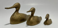 Vintage Brass Duck Decor Figurine 3 Pieces picture