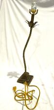 Portable Luminaire Industrial Brass/Bronze Table Lamp Floral Palms Vintage, 24” picture