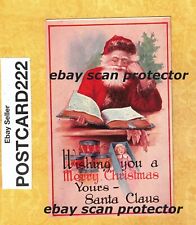 X Holiday Merry Christmas postcard Santa Claus wishing book toys TO MAINE ME picture