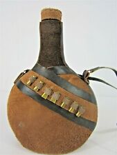 Brandy Bottle Decanter Leather Covered Hunting Camping Fishing b2 picture