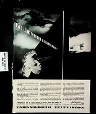 1942 Farnsworth Television Woman Look Through Wall Sky Vintage Print Ad 25294 picture