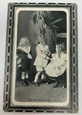 1904 Something Must Be Done Victorian Girls Photo RPPC Chas Williams Postcard  picture