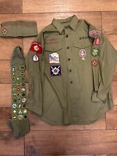 Vintage 70s Boy Scouts BSA Shirt With Patches - Sash - Hat - North Carolina picture