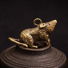 Pure Brass Mouse Keychain Figurine Animal Pendant Rat Keyring Hanging Craft Gift picture