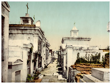 Louisiana, New Orleans, Old Vaults in St. Vintage Louis Cemetery Photochrome,  picture