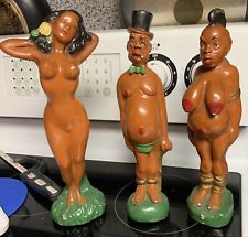 Vintage 1940’s Black American Porcelain figurines / Tribal Statues Man With Top picture