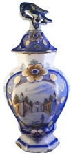 Antique 18thC Dutch Delftware Scenic Vase Delft Netherlands De Vergulde Blompot picture