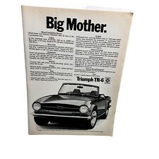 1970 1971 Triumph TR6 Big Mother Car Vintage Print Ad 70s picture