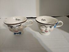 Set Of 2 VINTAGE Bailey’s Irish Cream Coffee Mugs Winking Mr. and Mrs. Cups picture