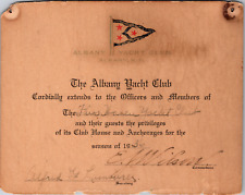 Vintage 1936 Albany Yacht Club NY Privilege Card for Fair Haven Club New Jersey picture