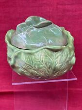 VTG 1979 BG Holland Mold Ceramic Green Cabbage Lettuce Bowl w/Lid Serving Dish picture