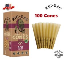 Zig-Zag® Unbleached Paper Cones 70mm Minis Size 100 Pack US Shipping picture