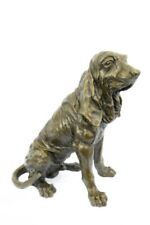 Art Deco Bronze Sculpture Statue Basset Bloodhound Hound Dog Sleuth Figurine LRG picture