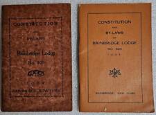 1908 & 1929 IOOF Constitution By-Laws of Bainbridge Lodge - Odd Fellows Lot of 2 picture