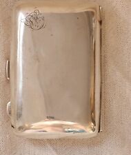 Cigarette Case Solid Silver Vintage 1920s curved rectangular Hallmark Birmingham picture