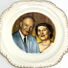 President Dwight D First Lady Mamie Eisenhower Portrait Plate 1950s Wall Decor picture