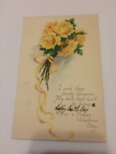 Antique 1916 Valentine's Day Postcard Flower Blossoms USA Gibson Lines picture