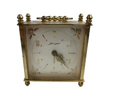 Vintage Jerger Germany Square Gold Ornate Wind Up Alarm Clock Working picture