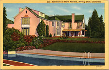 Vtg 1930's Residence Mary Pickford Actress Beverly Hills California CA Postcard picture
