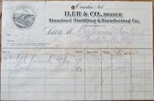 Omaha, NE 1901 Color Letterhead, Iler Distilling Distillery Bourbon Whiskey, MT picture