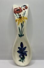 Hand Painted Floral Design Spoon Rest Made In Texas picture