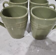 Longaberger Coffee Cup Mug Woven Vitrified Green (Lot of 4) picture
