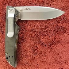 Kershaw Skyline 1760 Black Pocket Knife Flipper Liner Lock Plain Edge Blade USA picture