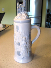 Vintage German Beer Stein with Castles and Victorian People and Castle Lid picture