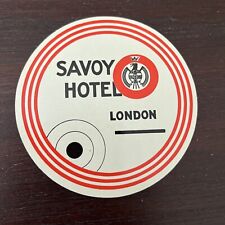 Vtg Antique 1930s London England Savoy  Hotel Luggage Baggage Graphic LABEL Mint picture