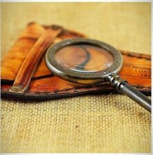 Antique Brass Handheld Magnifying Glass For Reading Inspection, Collectible Gift picture