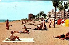 1975, Beach Scene, FORT LAUDERDALE, Florida Chrome Postcard picture