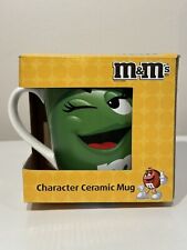 GREEN M&M COLLECTIBLE CERAMIC COFFEE CUP  WITH BOX - EXCELLENT CONDITION picture