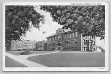 1936 Postcard High School Three Rivers Michigan picture