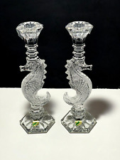 2 WATERFORD SOCIETY OCEANA CANDLESTICKS CANDLE HOLDER~ARTIST SIGNED JIM O