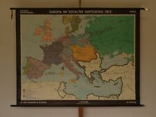 Europe~1812 Napoleon Russia Tilsit Borodino Beresina 1961 Wall Map picture