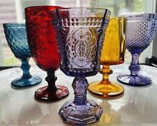 Boho Wedding Water Wine Goblet Rainbow Color Glasses Curated Indiana Set Of 6 picture