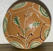 Vintage Moresque Spanish Glazed Talavera Footed Bowl Moorish Earthenware Spain picture