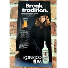 1984 Sexy Woman Witch Costume Black Cat Ronrico Rum Halloween Rumkin - PRINT AD picture