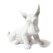 Vintage Denmark Unpainted White Porcelain Figurine Scotch Terrier Lyngby Porceln picture