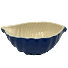 Appolia French Ceramic Shell Casserole Bowl Cobalt Blue Glazed Inside And Out picture