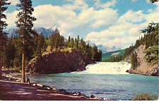 Vintage Bow River Falls Banff Alberta Canada Postcard 1970 Postmark picture