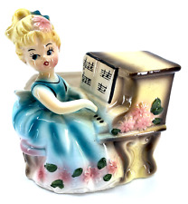 Vintage Rubens Originals Girl At The Piano Planter Made In Japan picture
