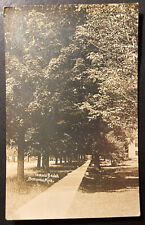 Toward Beulah Benzonia Michigan RPPC 1921 Sidewalk Roadway Towering Trees picture