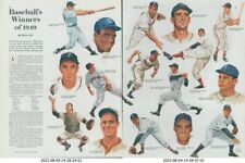 1949 Baseball Winners Robinson Feller DiMaggio Musial Fain Vtg Print Story C15 picture